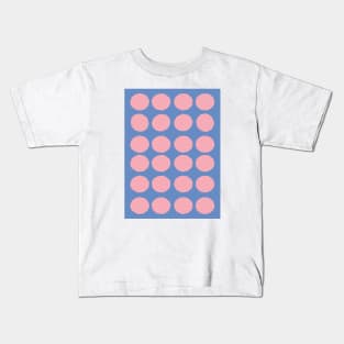 Retro Round Pattern - Blue Pink Kids T-Shirt